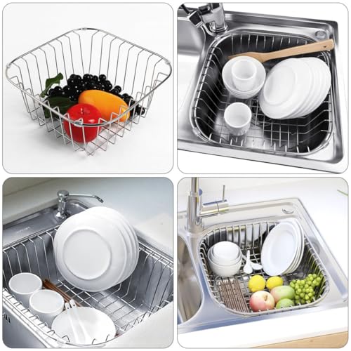 Escurreplatos sobre fregadero de acero inoxidable con ventilación eficiente para tu vajilla 5