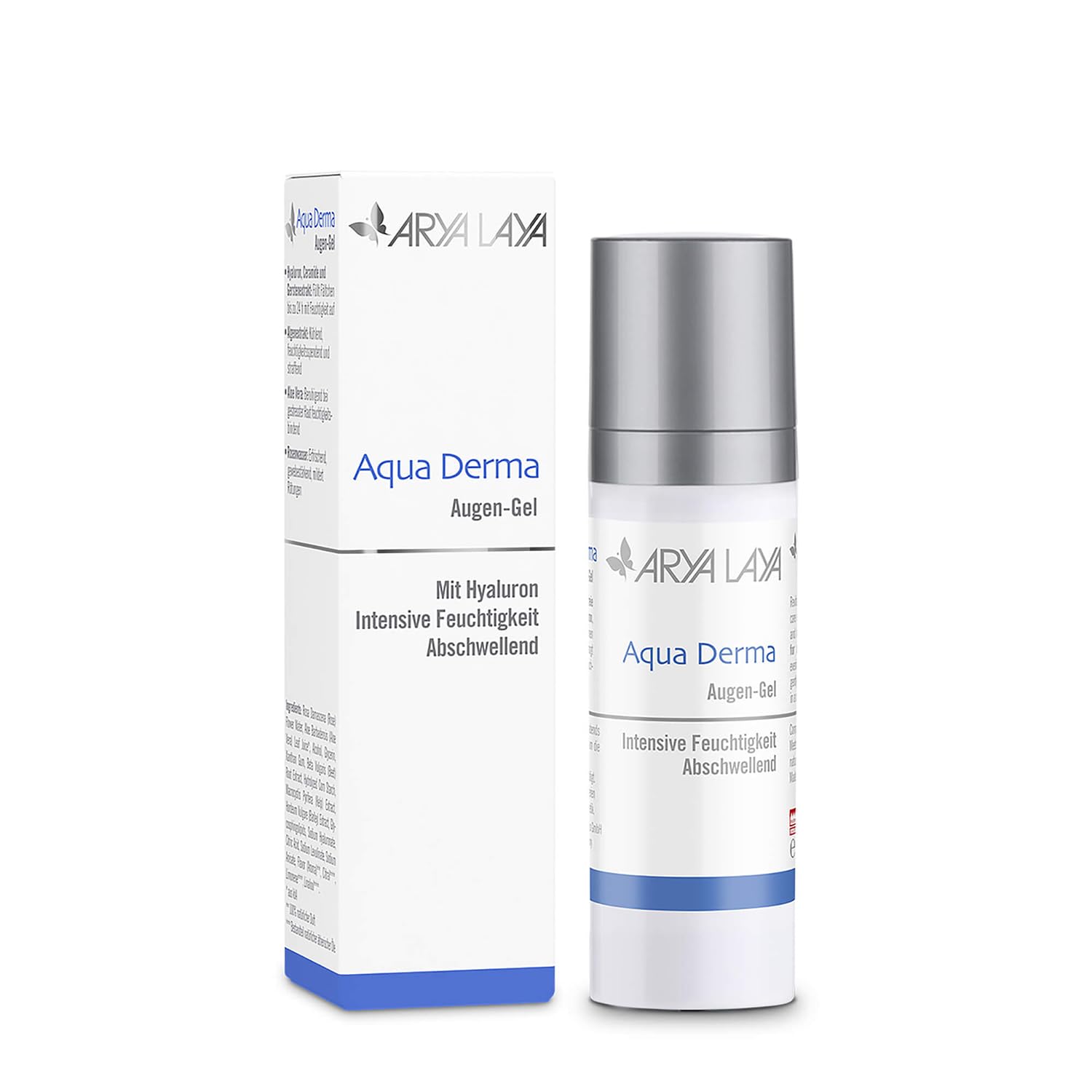 ARYA LAYA Aqua Derma Augen-Gel, 30 ml: Augenpflege mit Hyaluron, abschwellend & feuchtigkeitsspendend, gegen Augenringe, vegan