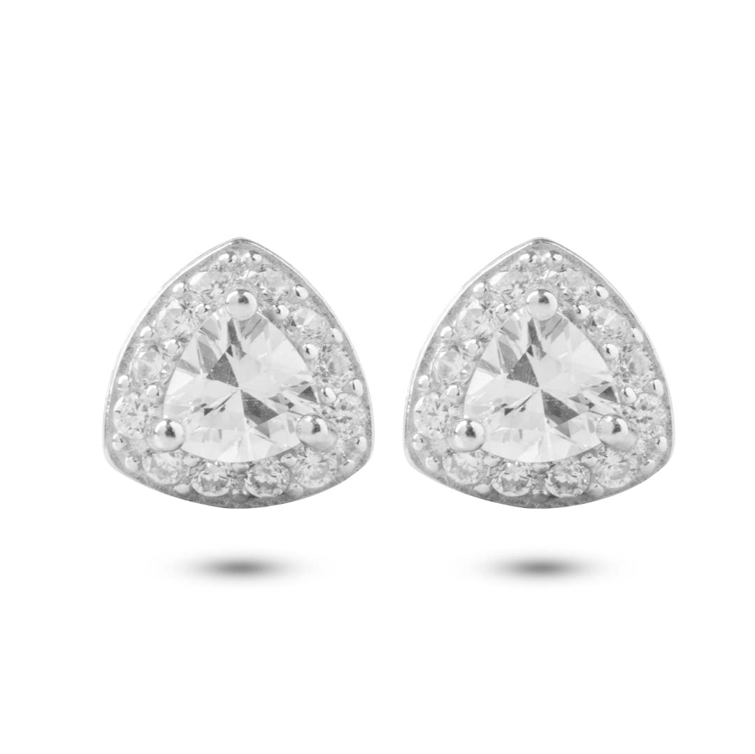 MISS JO92.5 Sterling Silver | A Forever Stud Earring in Sterling Silver with CZ Stones | Valentine Day Gifts | Earring For Girls