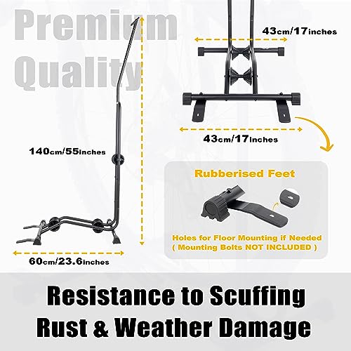 Image of CyclingDeal Upright Bike Stand Floor - Vertical & Horizontal Bicycle Stand Bicycle Storage - Safe & Secure Bike Storage Rack - for Wheels Sizes up to 29 inch - Bike Rack Garage Bicycle Rack - Classic