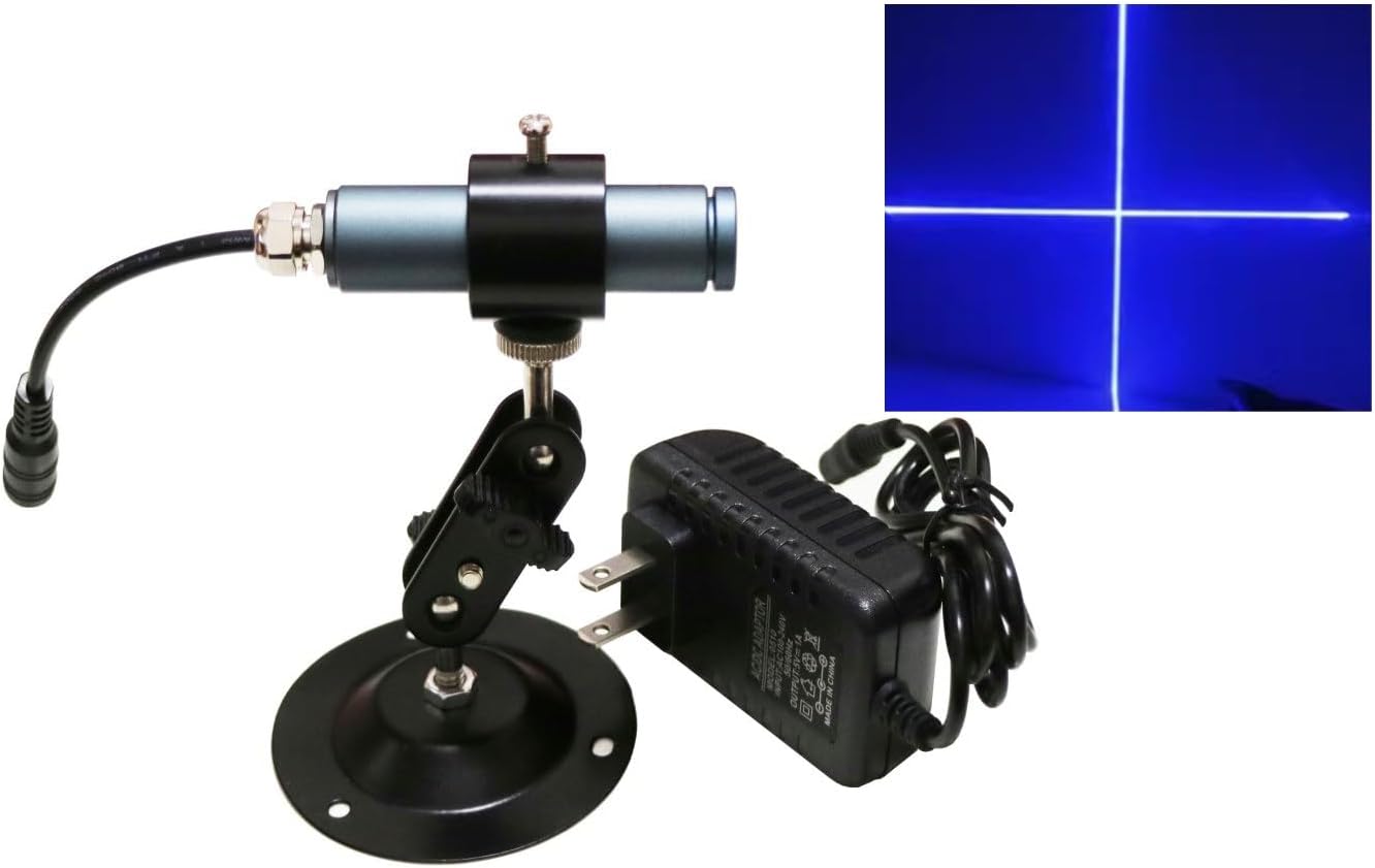 445nm 450nm Blue Line Module Generator Projector Diode for Positioning Laser Alignment Locator for Wood Stone Fabric Cutting Laser Swamp DC5V(Blue Cross)