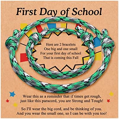 First Day of School Bracelet Mommy and Me Bracelets Back to School Mother Son Gifts First Day of Kindergarten Preschool Pre K first Second Grade Anxiety Bracelet Gift for Mom and Son Gifts