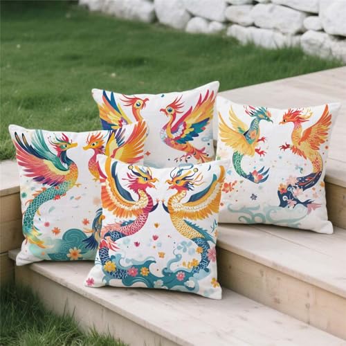 Housse coussin extérieur 80x80cm imperméable grand format lot de 4 - 4
