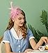 Cizoe Fascinators Hat for Women Tea Party Headband Kentucky Derby Wedding Flower Cocktail Mesh Feathers Hair Clip(1-Pink)