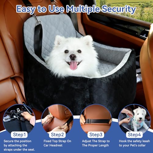 Dog Car Seat Under 30 lbs,Double-Cooling/Warm,Washable,Safety Leash by MH MYLUNE HOME - Used condition - Image 5