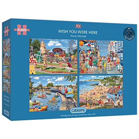 Wish You Were Here 4 x 500 Piece Jigsaw Puzzles Cover