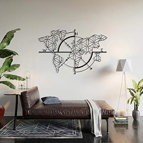BAUPOR - Mapa del mundo de metal decorativo de pared Cover
