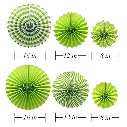 Image of ADLKGG Green St Patricks Day Party Decorations, Hanging Round Paper Fans Pom Poms Flowers for Graduation Wedding Bridal Shower, Golf Themed Birthday, Fiesta Party Indoor Outdoor Accessories