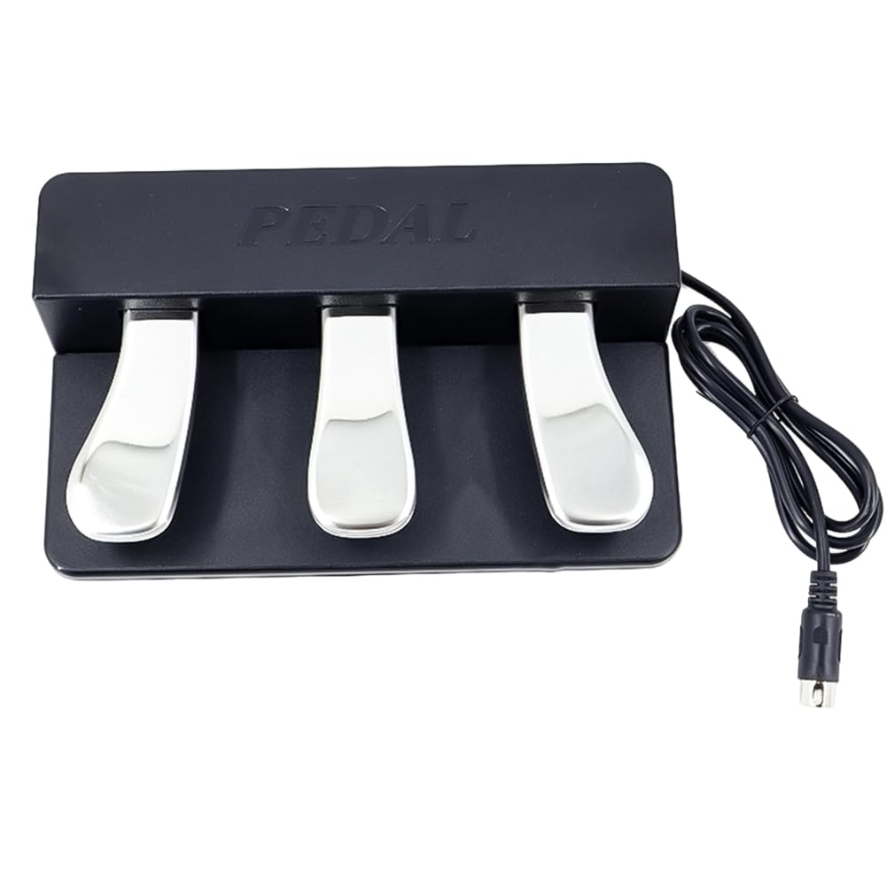 Unidad de Pedal de 3 para Pianos Digitales Electrónicos, Pedal de Sostenuto Suave con Base Antideslizante.