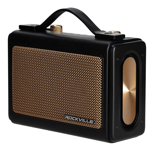 Image of Rockville GlideTone Vintage Portable & Home Bluetooth Speaker Black /Gold