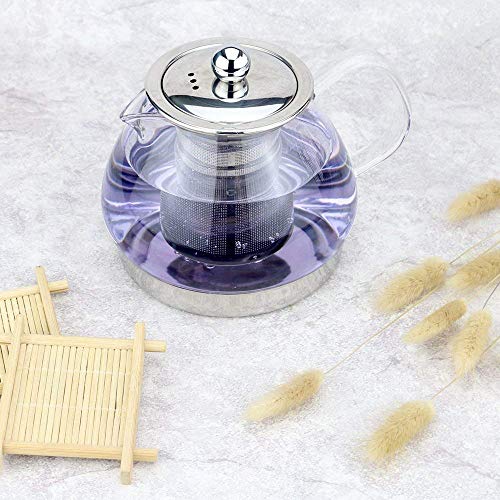 TOYO HOFU Tetera a Prueba de Calor del Vidrio de Borosilicate del Vidrio Claro Alto con el Infuser, Olla de la Olla de… - Imagen 8