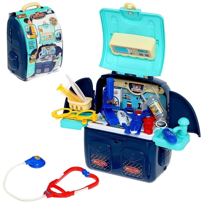 Pretend Play Doctor Set for Kids, 30-Piece Medical Kit with Carry Case, Perfect Educational Toy for Boys and Girls Aged 4-7
