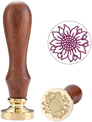 Sunflower Wax Seal Stamp, Yoption Vintage Retro Flora Series Sunflower Wax Stamp Classic Seal Wax Stamp, Great for Embellishment of Cards Envelopes, Invitations, Wine Packages, Gift Wrapping