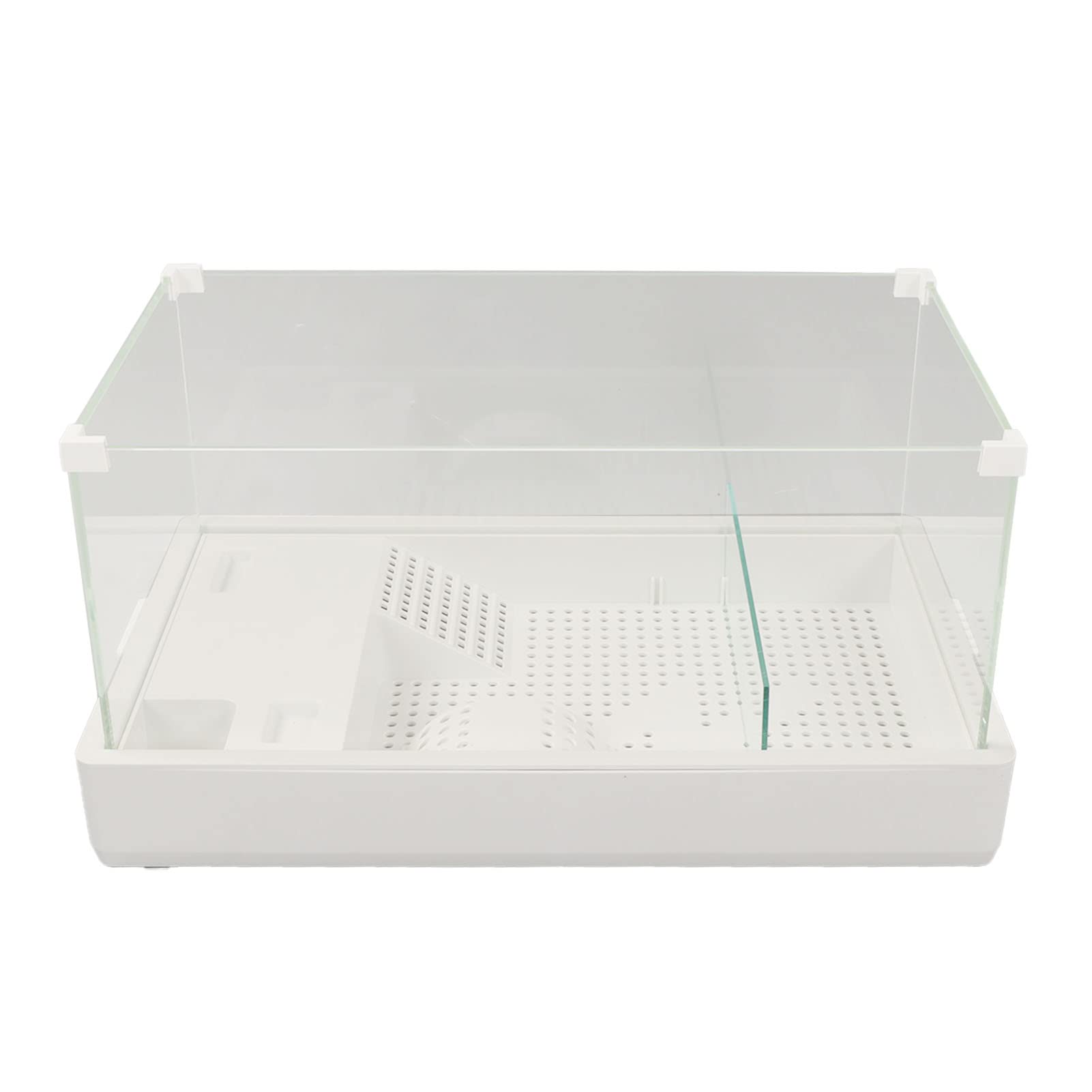 HEEPDD Tanque de Tortugas de 3 Capas, Terrario para Reptiles, Hábitat de Tortugas de Vidrio con Alimentación, Tomar el Sol, Escalada, Áreas de Buceo para Acuáticas, Peces,