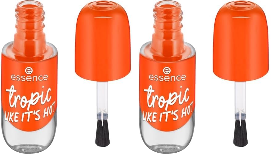 Essence Cosmetics gel nail colour, Nagellack, Orange, langanhaltend, Expressergebnis, schnelltrocknend, glänzend, vegan, ohne Mikroplastikpartikel, ohne Parfüm, ohne Parabene, 2er Pack (8ml)
