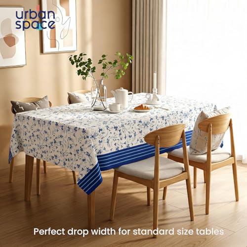 Image of Urban Space Table Cover for Dining 6 Seater, Water, Dust and Stain Resistant Dining Table Cloth for 6 Seater, Anti Skid Cover Cloth for Center Table, Home Decor (Melody Ivory- 52 inchx92 inch)