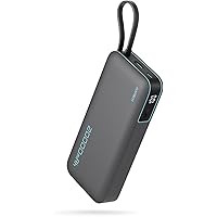 CUKTECH 45W 20000mAh Power Bank con Cavi Integrati, Ricarica Rapida Batteria Esterna con 2 Porte