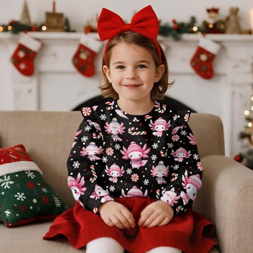 Toddler Sweatshirt Girls Crewneck Ruffle Long Sleeve Shirts 1-8y Cute Clothes Fall Spring Pullover Tops Sport Coat3