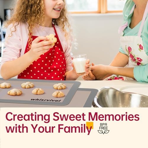 4 Pack Silicone Baking Mat, Non-Stick Silicone Baking Sheet, Food Safe Silicone Mats for Baking, 480℉ Heat Resistant, 2 Half & 2 Quarter (Purple, Blue, Grey) - Thumbnail 4