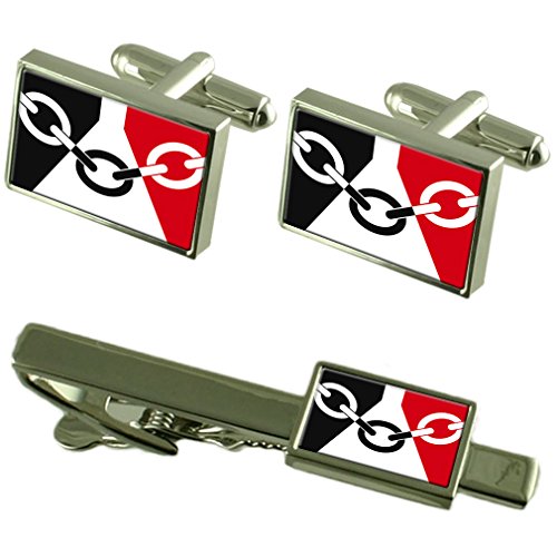 Condado Black Country juego de gemelos Bandera de Inglaterra y pasador de corbata con caja