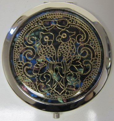 Purse Handbag Double Compact Cosmetic Mirror - Parrots