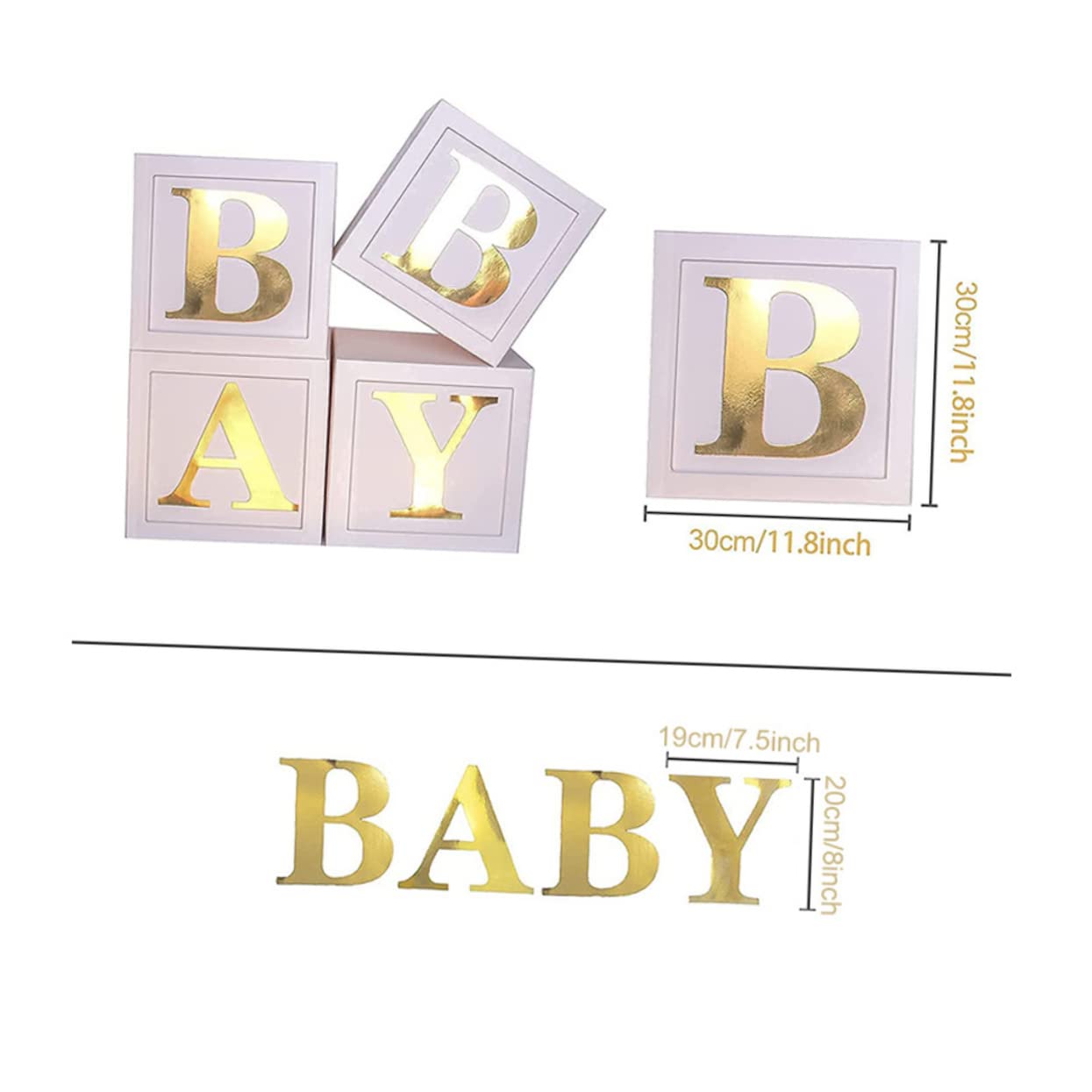OUNONA Luftballonketten für Babyparty Dekorationen aus Papier in Weiß und Grün Babyboxen zur Shower und Gender Reveal Party Einsatz