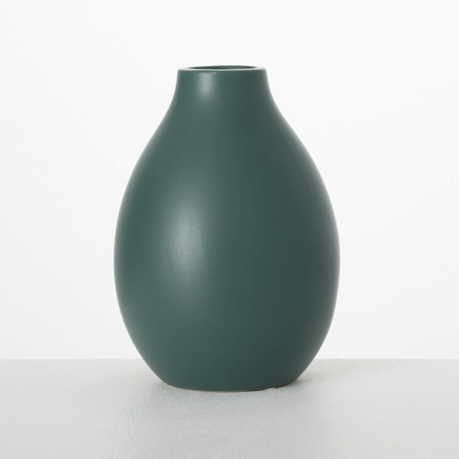 Sullivans Matte Teal Ceramic Flower Vase 9" Tall, Versatile Modern Home Decor Vase for Flowers, Decorative Accent for Kitchen, Living Room, Office
