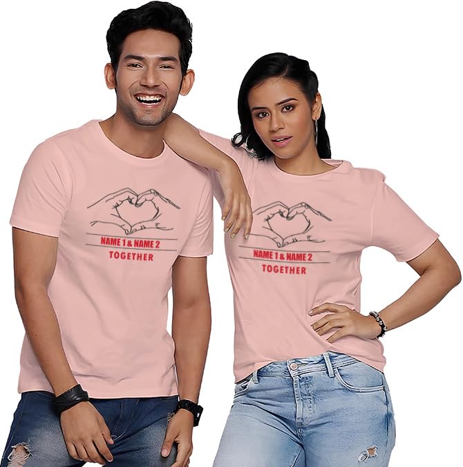 Wear Your OpinionWYO Custom Couple Unisex Fit Tshirt for Anniversary Pre Wedding Valentine Love Memories |Tshirt for Husband Wife |Tshirt for Boyfriend Girlfriend | Couple Unisex Fit Tshirt -1