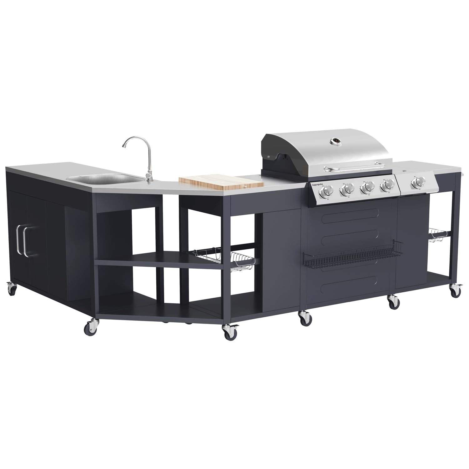 Happy Garden Cocina esquinera Exterior Texas 4+1 Quemadores 17,2 kW