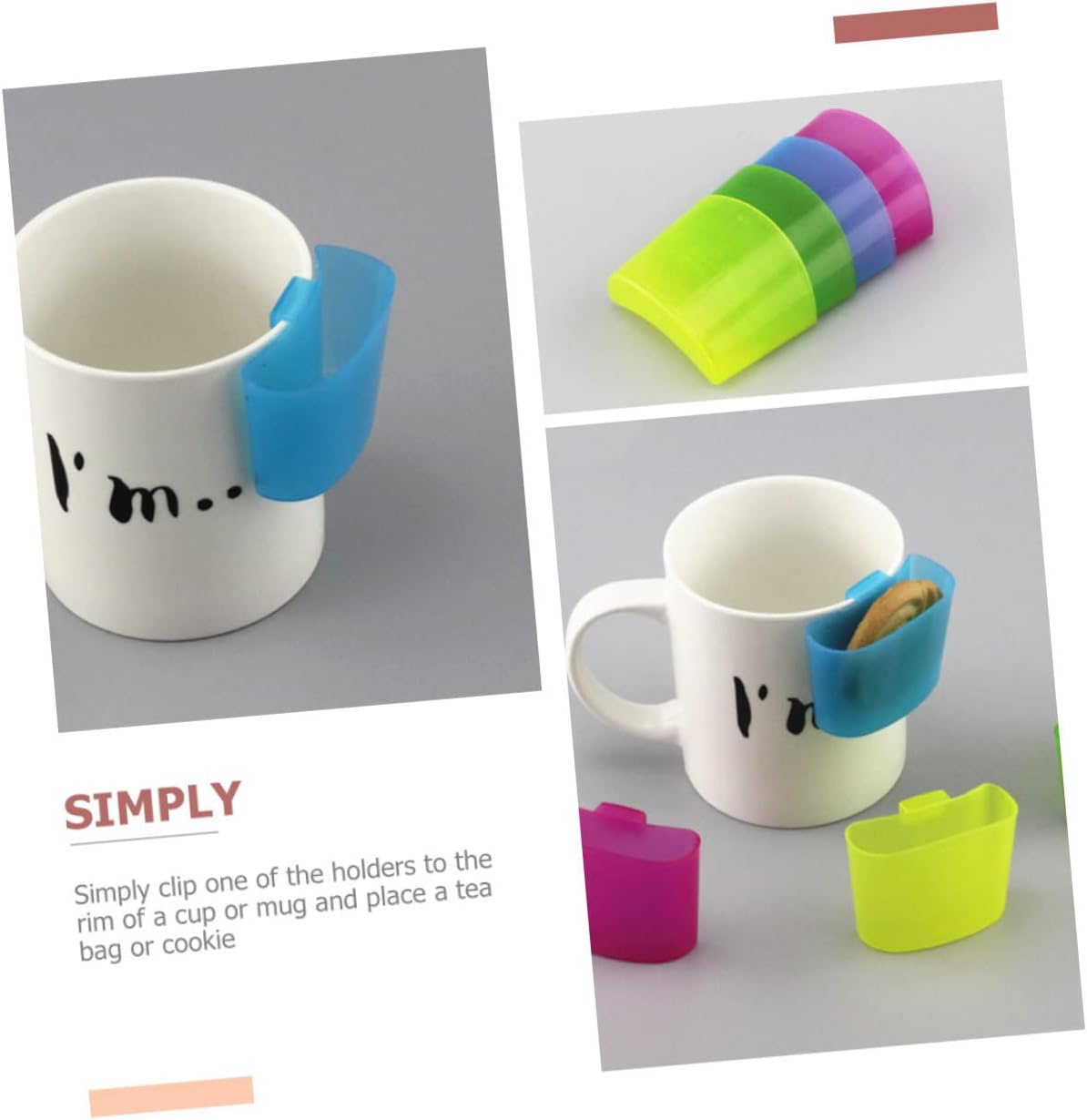 Luxshiny 8pcs Cup Tea Bag Holder Tags Charms Tea Bag Squeezer Tea Accessories Tea Bag Tags Tea Cup Accessory Mug Cookie Pocket Tea Cup Biscuit Holder Tea Bag Clip Pp Teacup Bag Drinks