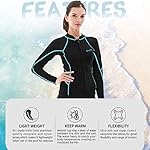 GoldFin Wetsuit Top Women, 2mm Wetsuits Jacket Long Sleeve Neoprene Tops for Water Aerobics Diving Surfing Swimming - Image 3