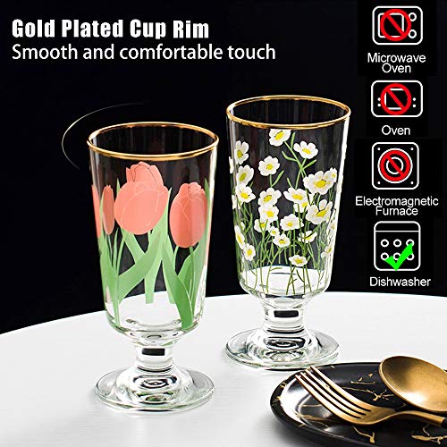 Longjet Red and White Wine Glasses, Champagne Crystal Drinking Glass Cups, 10 Ounce (Tulip)