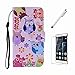Produktbild Ttimao Kompatibel mit Samsung Galaxy S9 Hülle Flip PU Leder Wallet Schutzhülle mit Standfunktion Geeignet für ID-Card-Slot Stoßfest Handyhülle-Bunte Eulen+1*Displayschutzfolie