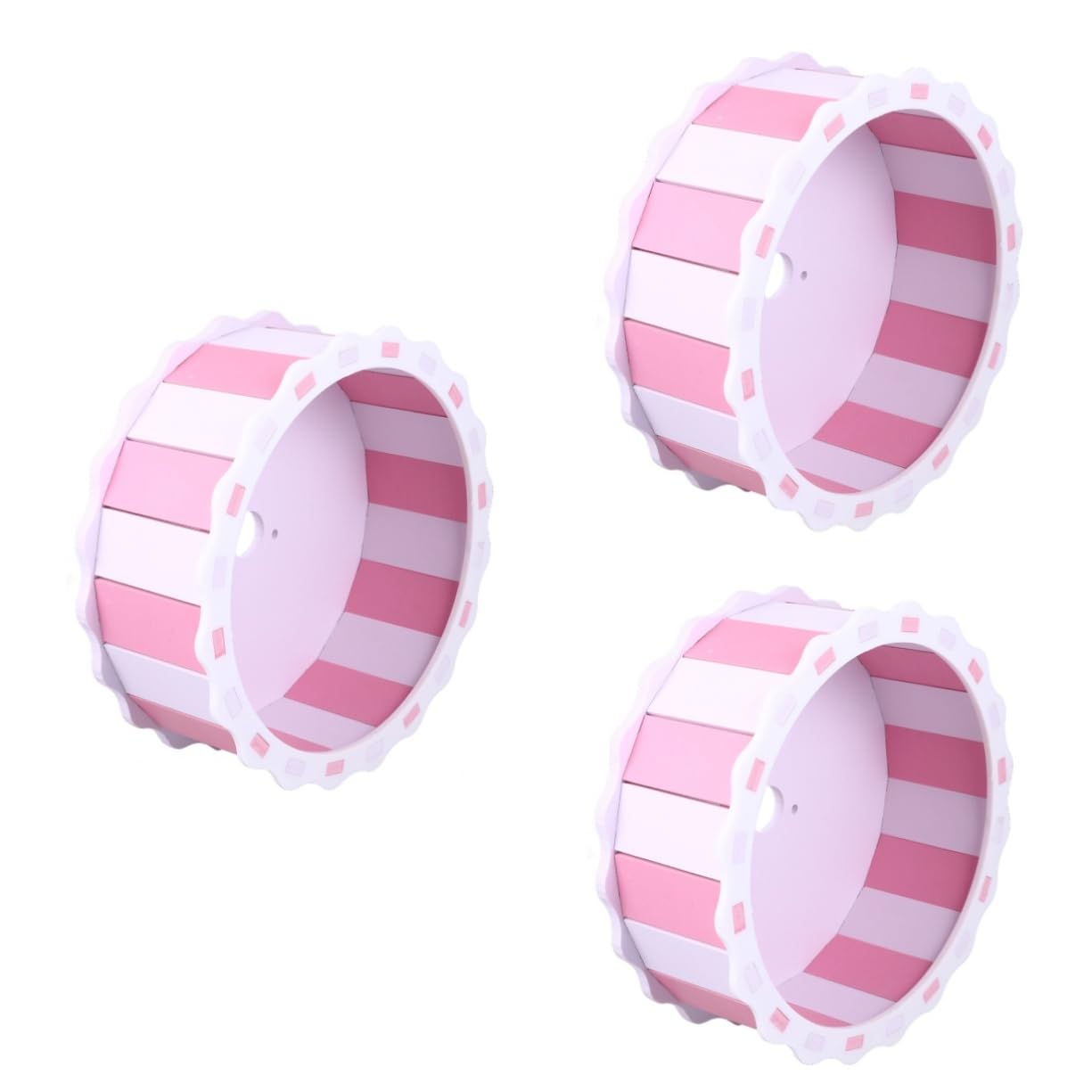 3 Piezas Juguetes Rosas Rueda de hámster silenciosa Rata Rueda de Juego de hámster Juguete con Ruedas de Madera Mascota Rueda de Ejercicio Suministros para hámster jerbo Accesorios