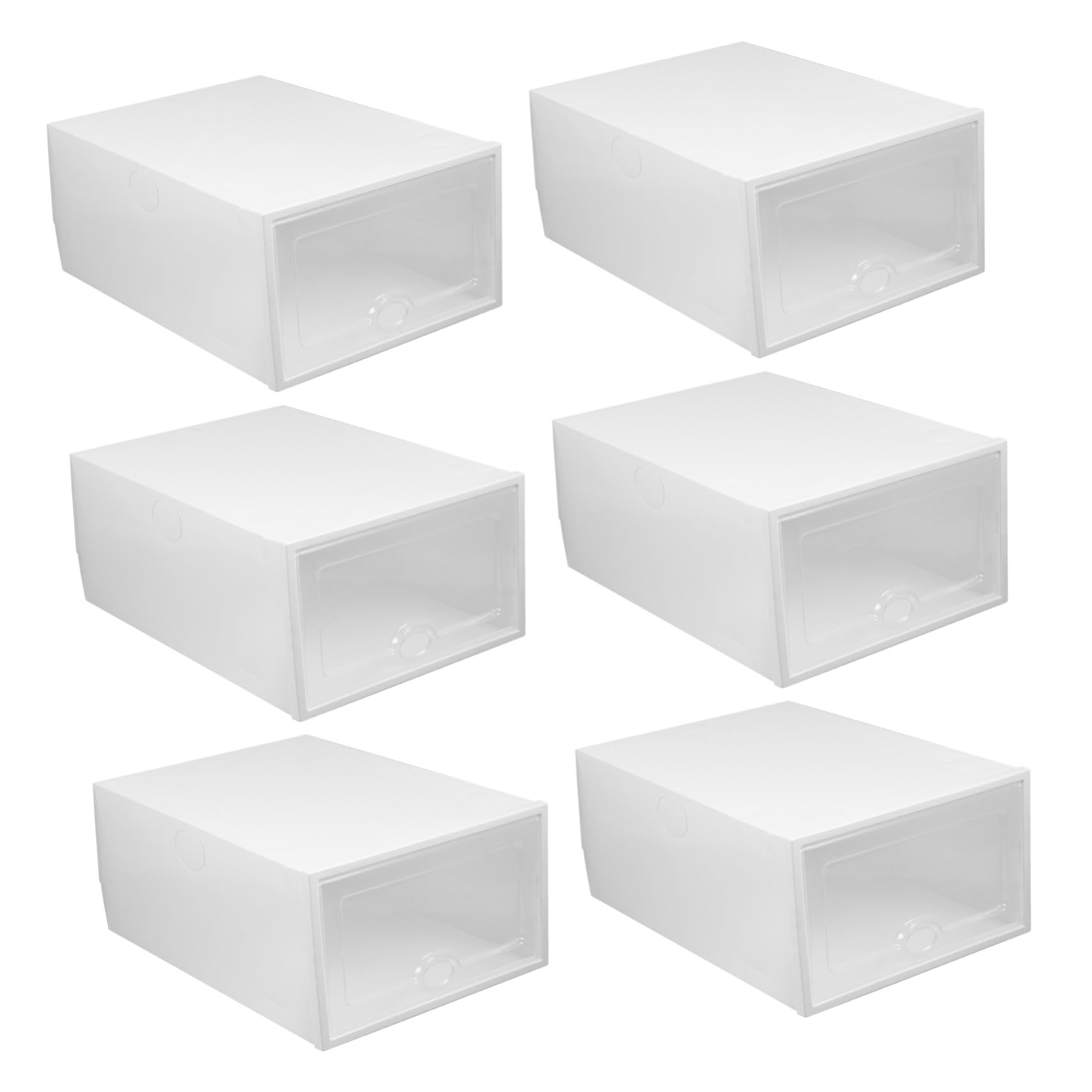 BESTYASH 6 pezzi Scatole Scarpe Trasparenti Plastica da Contenitori Impilabili Cassetto per Armadio Organizer Scarpe Stabile e