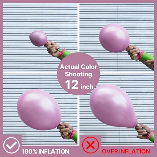 Image of PartyWoo Pink and Purple Balloon Garland, 100 pcs Balloons Different Sizes Pack of 18 Inch 12 Inch 10 Inch 5 Inch Pink Purple Red Silver Metallic Balloons for Birthday Decorations, Party Decorations