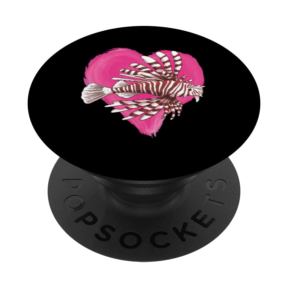 Devil Firefish Heart Design Fish Love Lover Devil Firefish PopSockets Swappable PopGrip