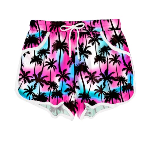 Image of Deerose Kids Hawaiian Swim Board Shorts Quick Dry Active Swim Trunk 5-14 Years