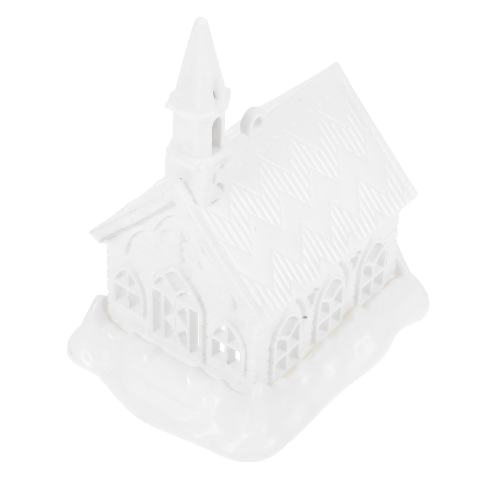 DIYEAH White Miniature Village House Model Blank Ornament for Christmas Decoration Paintable Snow House Creative Craft for Boy Girl Festive Decor