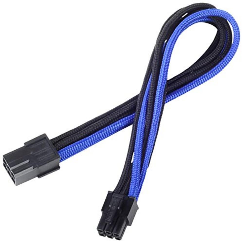 SilverStone SST-​PP07-​IDE6BA - Cavo Estensione sleevato 6pin a PCI-​E 6pin, 25cm, Nero/​Blu