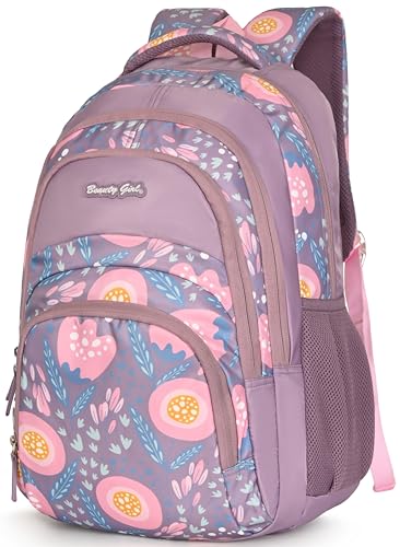 Image of BEAUTY GIRLS BY HOTSHOT FLORAL 1594|SCHOOL BAG|TUTION BAG|COLLEGE BACKPACK|LARGE SIZE|WATER RESISTANT|19 INCH|FOR GIRLS & WOMEN|36 LITERS BACKPACK