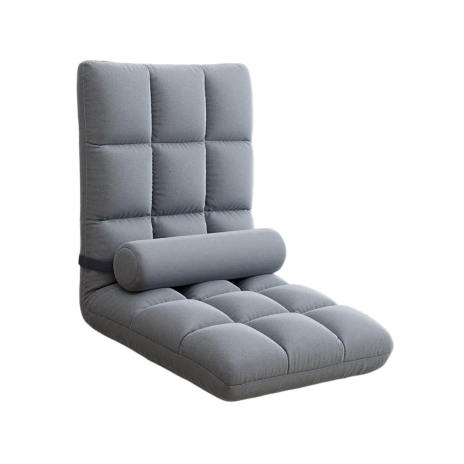 Silla de Suelo con Respaldo, Silla Gaming, Sofá de Lectura, Sillón Relax, Sofá Relax, Gris, Individual