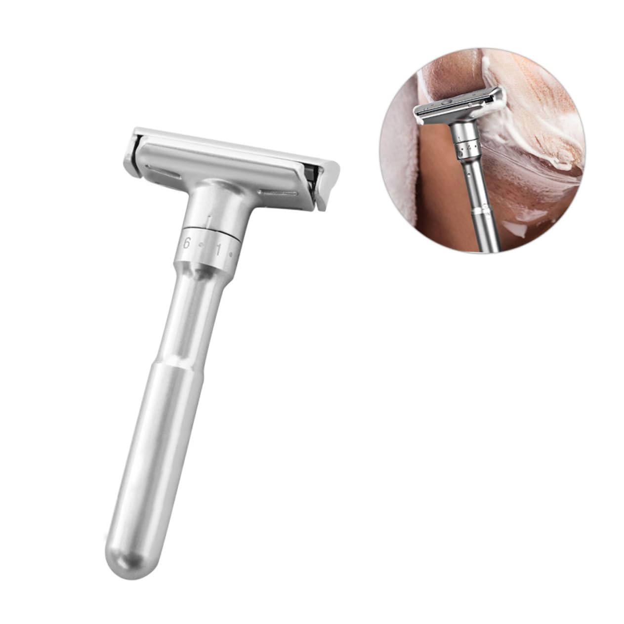 Baluue 3pièces Rasoir Manuel Réglable Avec Machine à Raser Pratique Pour Design Élégant Et Compact Pour Voyage Et Usage