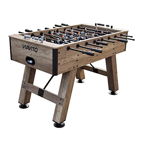 VIAVITO FT500 Holz-Fußballtisch für den Innenbereich, interaktiv, für Kinder, Erwachsene, Familie, interaktiv, robuster Fußball, klassischer Kicker, extra dicke Beschichtung, Zubehör enthalten, Bälle, – Bild 8