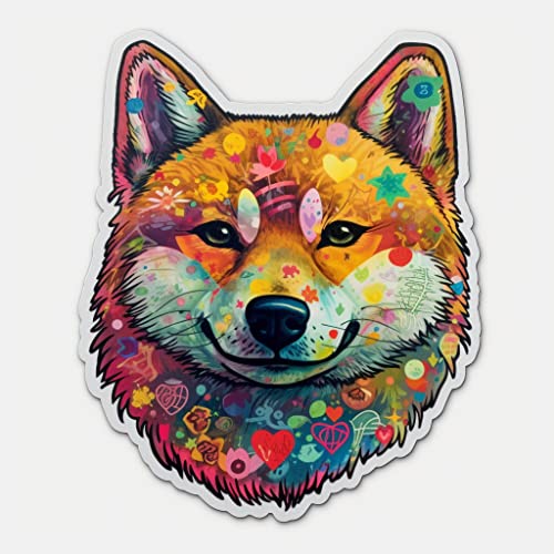 Image of Yoonek Graphics Shiba Inu Dog Vinyl Decal Sticker for Car, Laptop, Tumbler, More. #001635