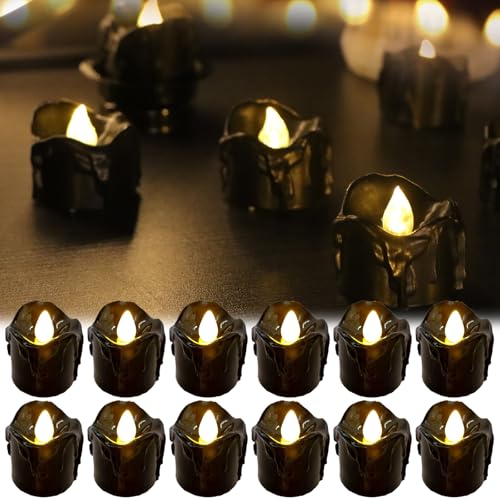 CHENBOOW LED Kerzen,12 Stück Halloween Deko,LED Teelicht,Kerzen...