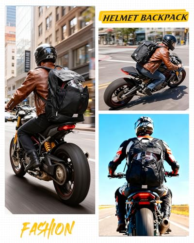 Sac à dos pour casque de moto noir SEAFEW grand format étanche - 4