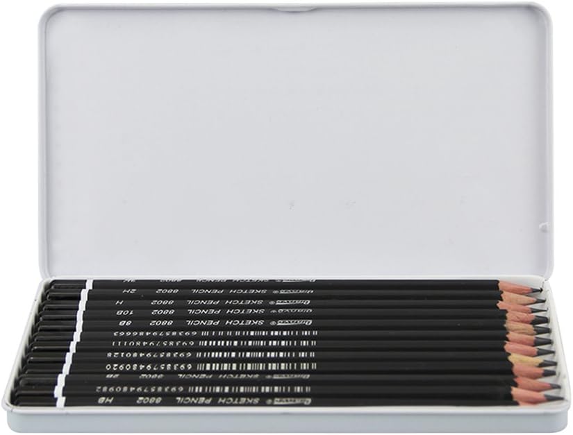 Amazon  鉛筆セット 3H/2H/H/HB/B/2B/3B/4B/5B/6B/8B/10B 絵の具 12本 