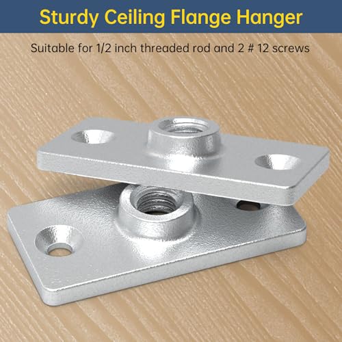 image for Fixirons 20 Pcs Ceiling Flange Hangers for 1/2 in. Threaded Rod DIY Pl