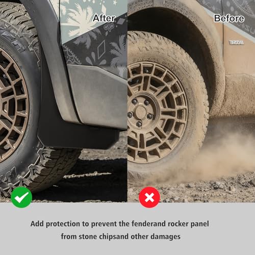Image of Mud Flaps Splash Guards for 2023 2024 2025 2026 Hyundai Santa Cruz (Not Fit for XRT), Durable ABS Mud Guards, Protects Against Mud, Rocks, and Debris, Santa Cruz Accessories (4PCS)